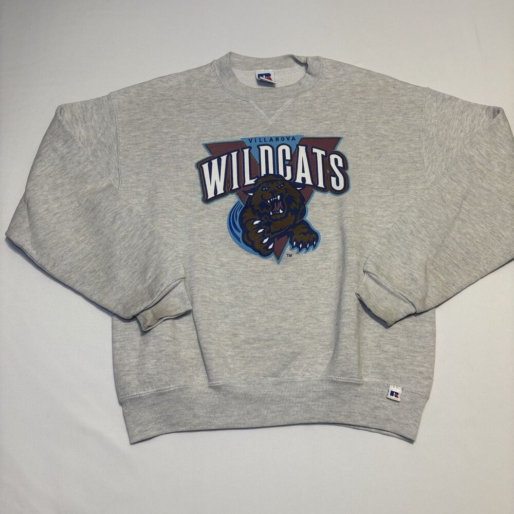 Vintage Russell Made In USA Villanova Wildcats NCAA Basketball Crewneck Kids XL